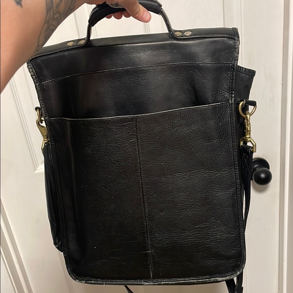 Vintage Frye Black Leather Bag - Picture 5 of 7